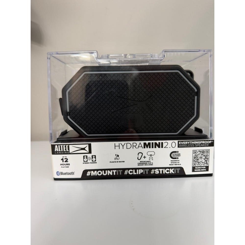 Altec Lansing HydraMini 2.0 Speaker Unisex OS Black Waterproof Bluetooth NWT